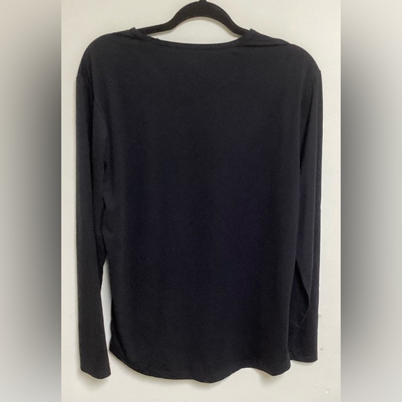 Cuts Long Sleeve Curve Hem Henley L - Picture 2 of 3